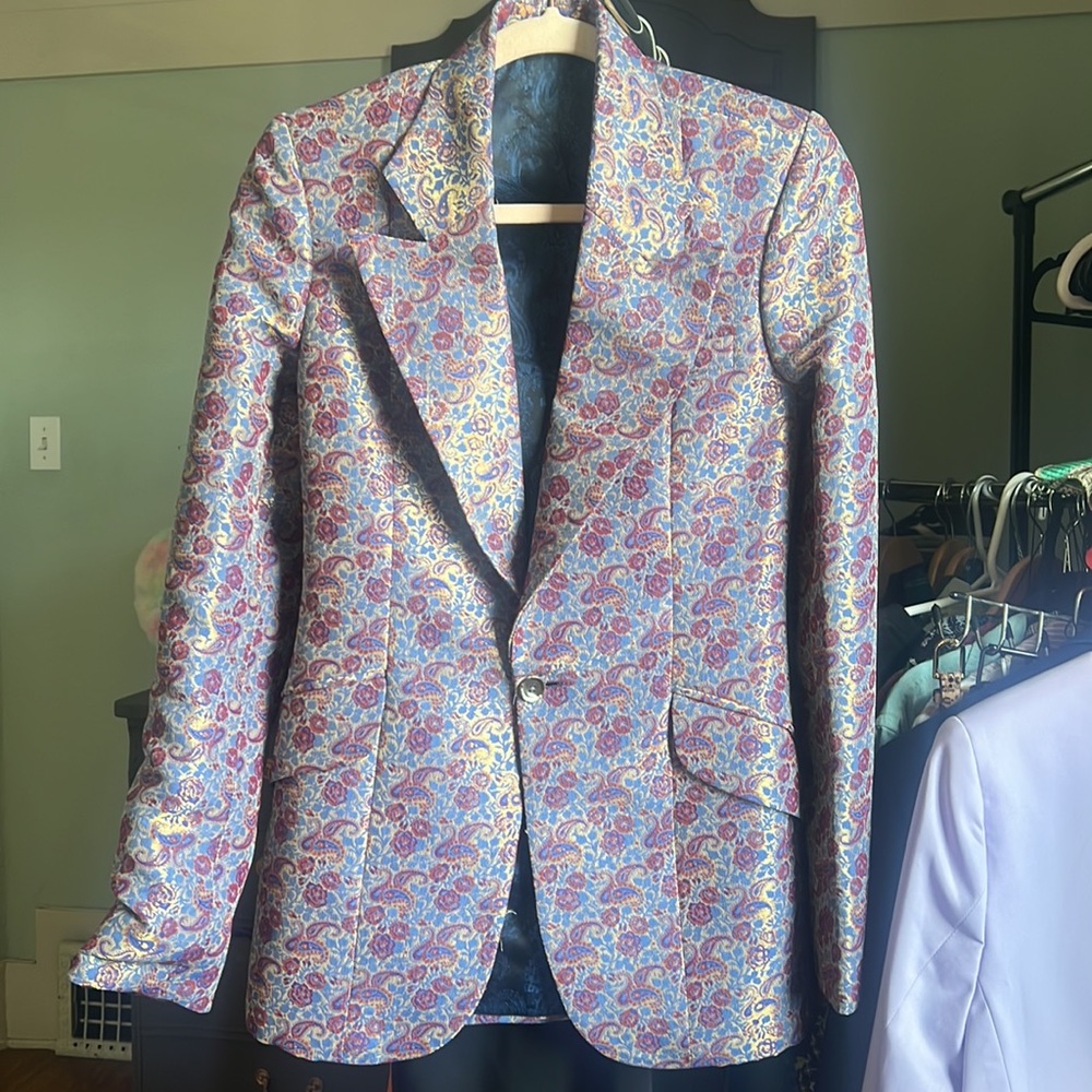 Psychedelic shimmer, unisex, paisley blazer!